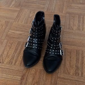 Punk boots size 6 rocker buckles womens ankle